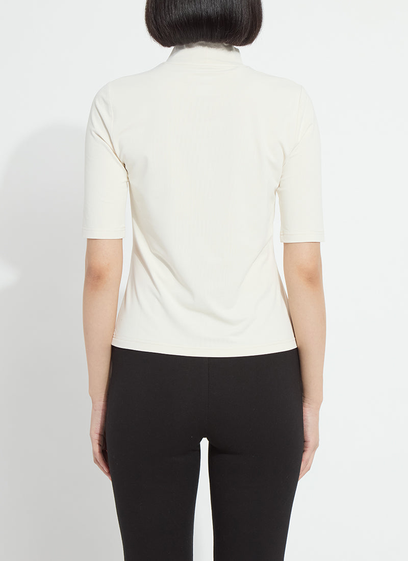 Lysse Clara Mockneck Elbow Sleeve Top Mosswood