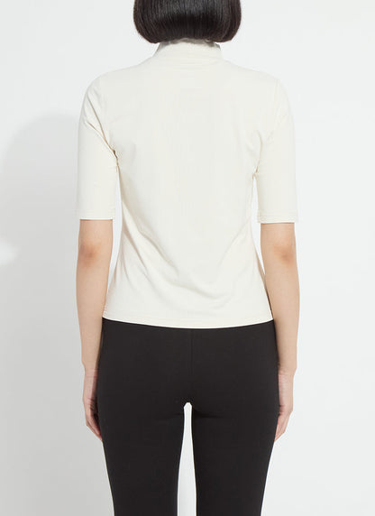 Lysse Clara Mockneck Elbow Sleeve Top Mosswood