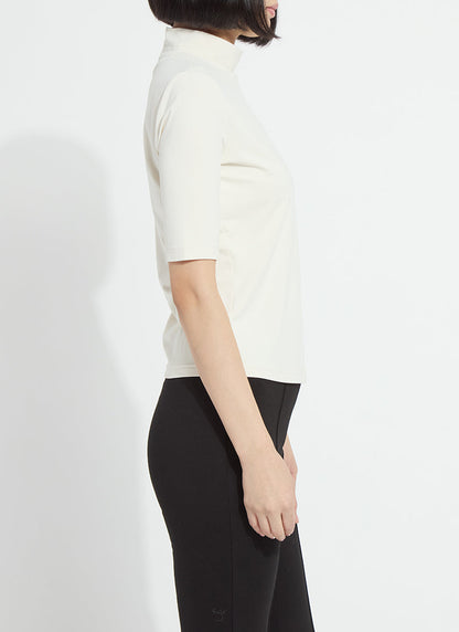 Lysse Clara Mockneck Elbow Sleeve Top Mosswood
