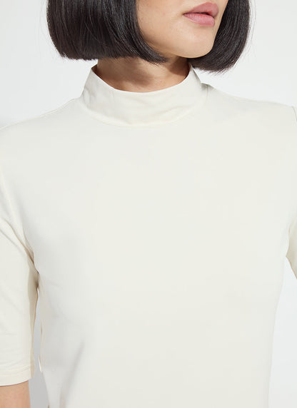 Lysse Clara Mockneck Elbow Sleeve Top Mosswood