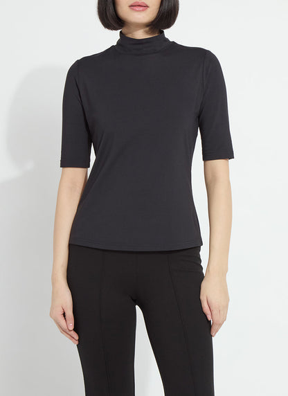 Lysse Clara Mockneck Elbow Sleeve Top Mosswood