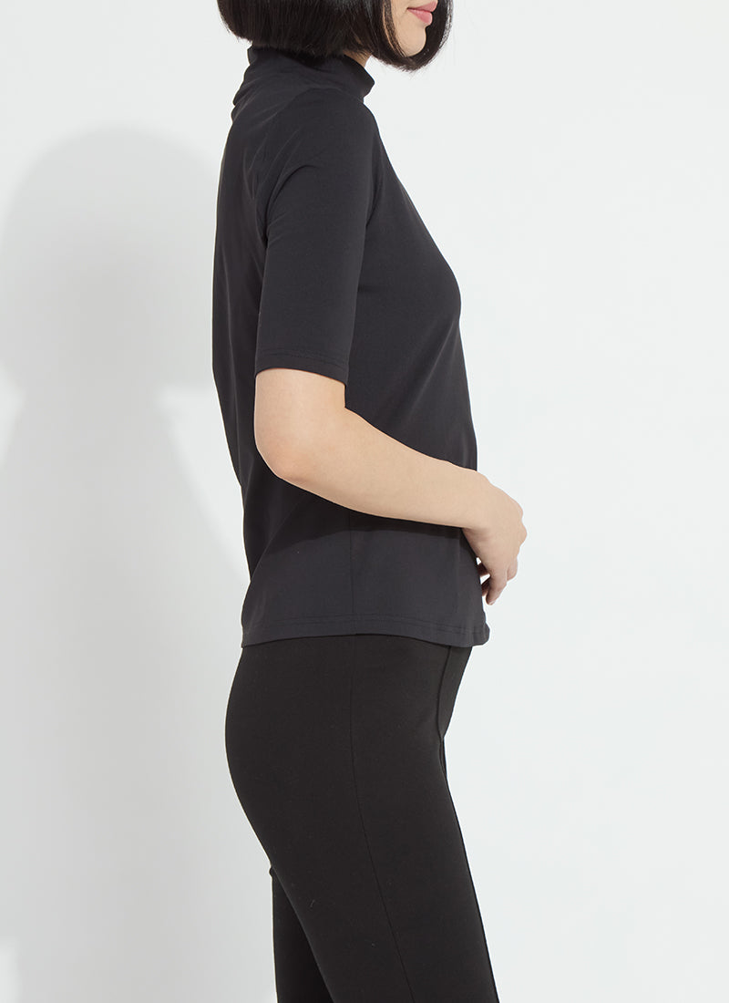 Lysse Clara Mockneck Elbow Sleeve Top Mosswood