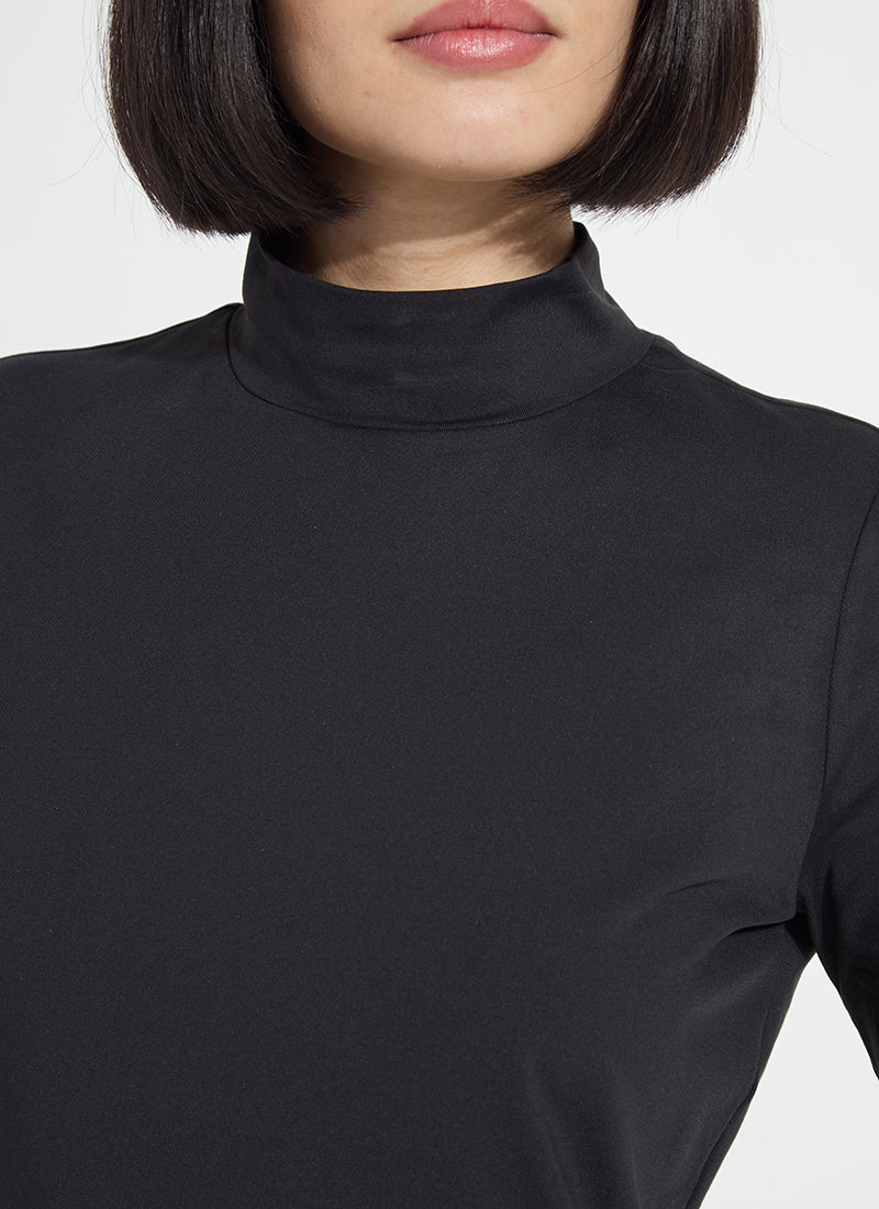 Lysse Clara Mockneck Elbow Sleeve Top Mosswood