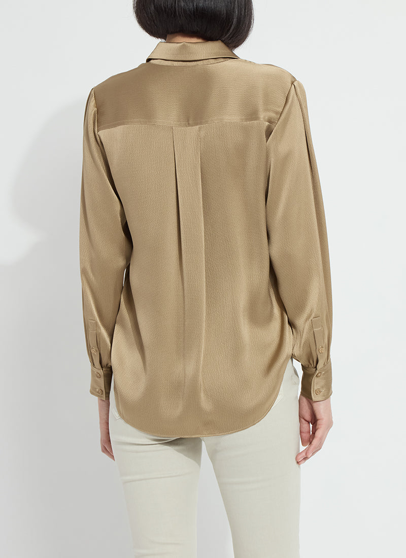 Lysse Mabel Collared Popover Shirt Golden Olive