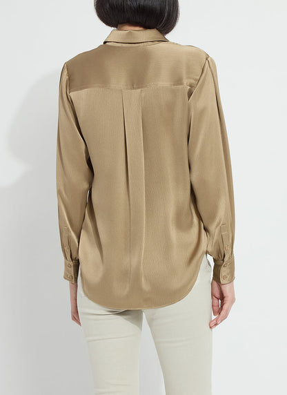 Lysse Mabel Collared Popover Shirt Golden Olive