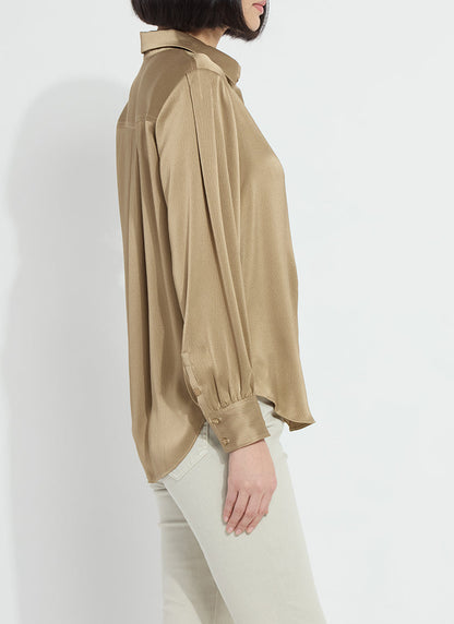 Lysse Mabel Collared Popover Shirt Golden Olive
