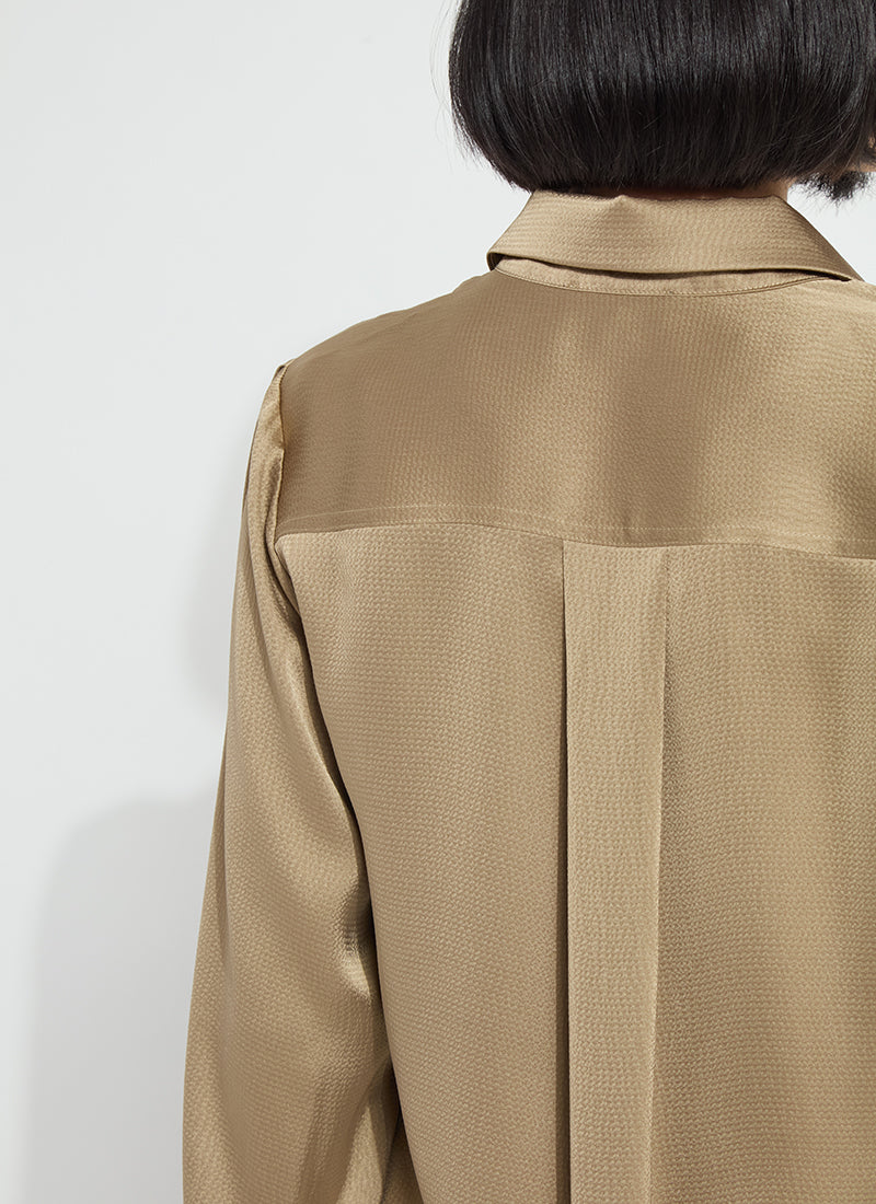 Lysse Mabel Collared Popover Shirt Golden Olive