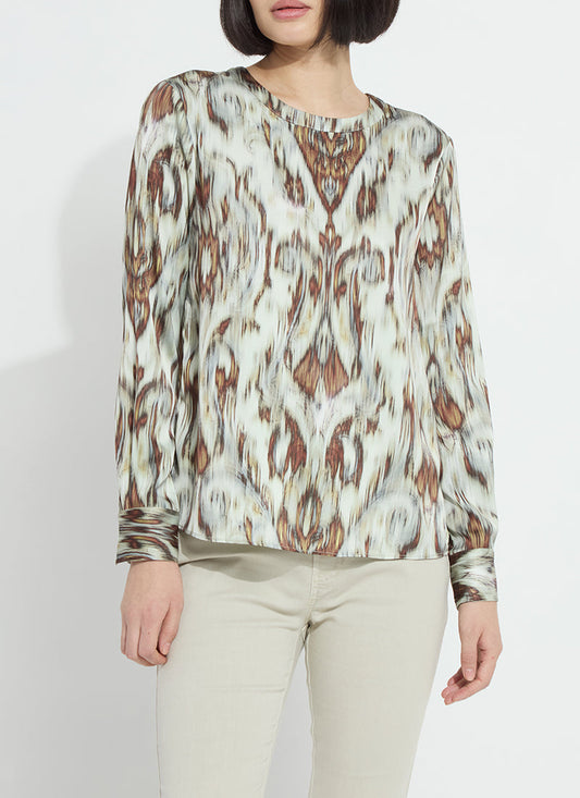 Lysse Tanni Crew Neck Blouse Woodland Paisley