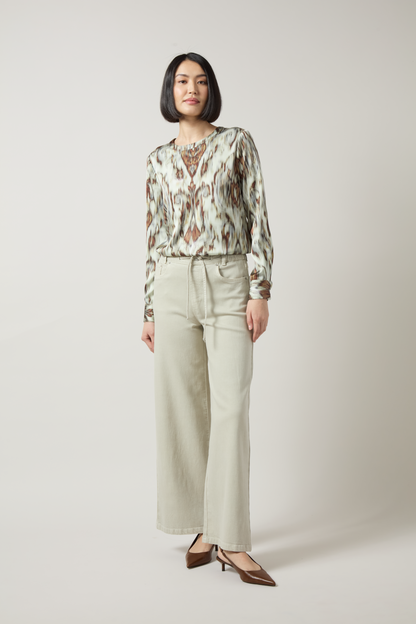 Lysse Tanni Crew Neck Blouse Woodland Paisley