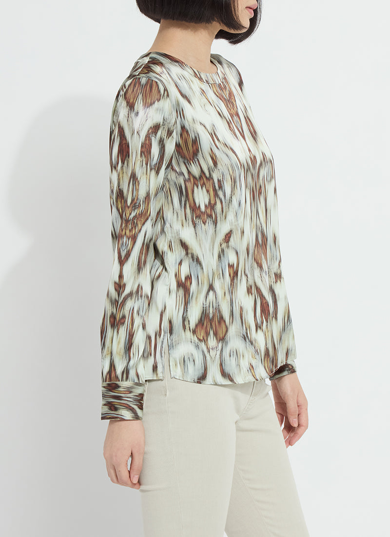 Lysse Tanni Crew Neck Blouse Woodland Paisley