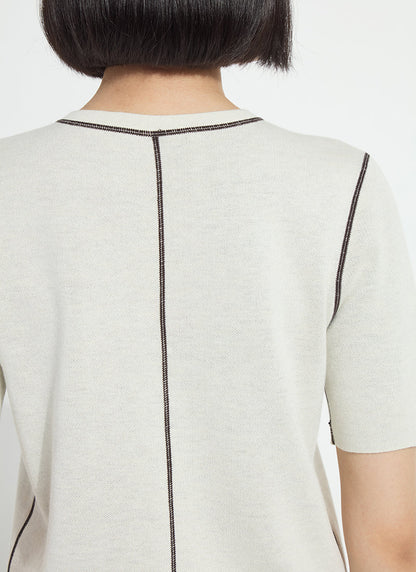 Lysse Odessa Reversible Knit Short Sleeve Tee Refined Taupe/Double Espresso