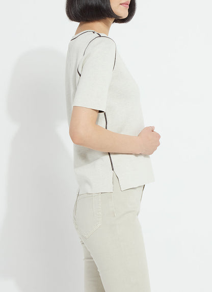 Lysse Odessa Reversible Knit Short Sleeve Tee Refined Taupe/Double Espresso