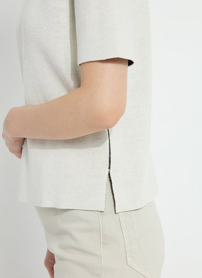 Lysse Odessa Reversible Knit Short Sleeve Tee Refined Taupe/Double Espresso