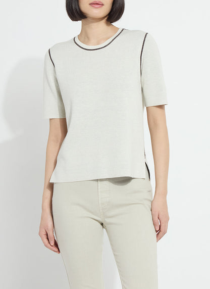 Lysse Odessa Reversible Knit Short Sleeve Tee Refined Taupe/Double Espresso