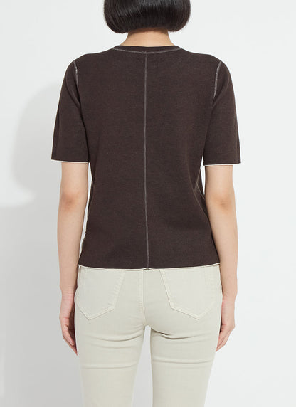 Lysse Odessa Reversible Knit Short Sleeve Tee Refined Taupe/Double Espresso