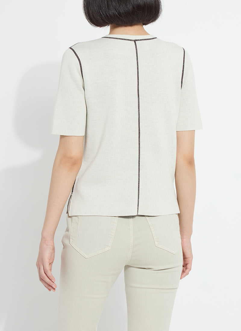 Lysse Odessa Reversible Knit Short Sleeve Tee Refined Taupe/Double Espresso