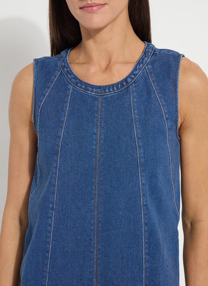Lysse Irabella Fringed Denim Top Mid Wash