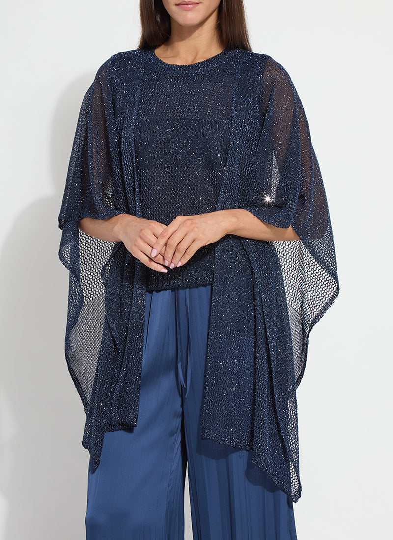 Lysse Riva Mesh Sequin Shrug - Capri Blue Sequins Capri Blue Sequins