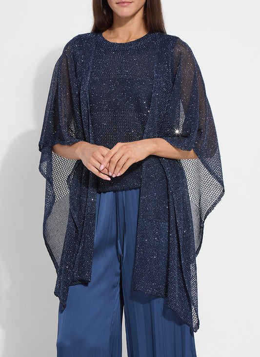 Lysse Riva Mesh Sequin Shrug - Capri Blue Sequins Capri Blue Sequins