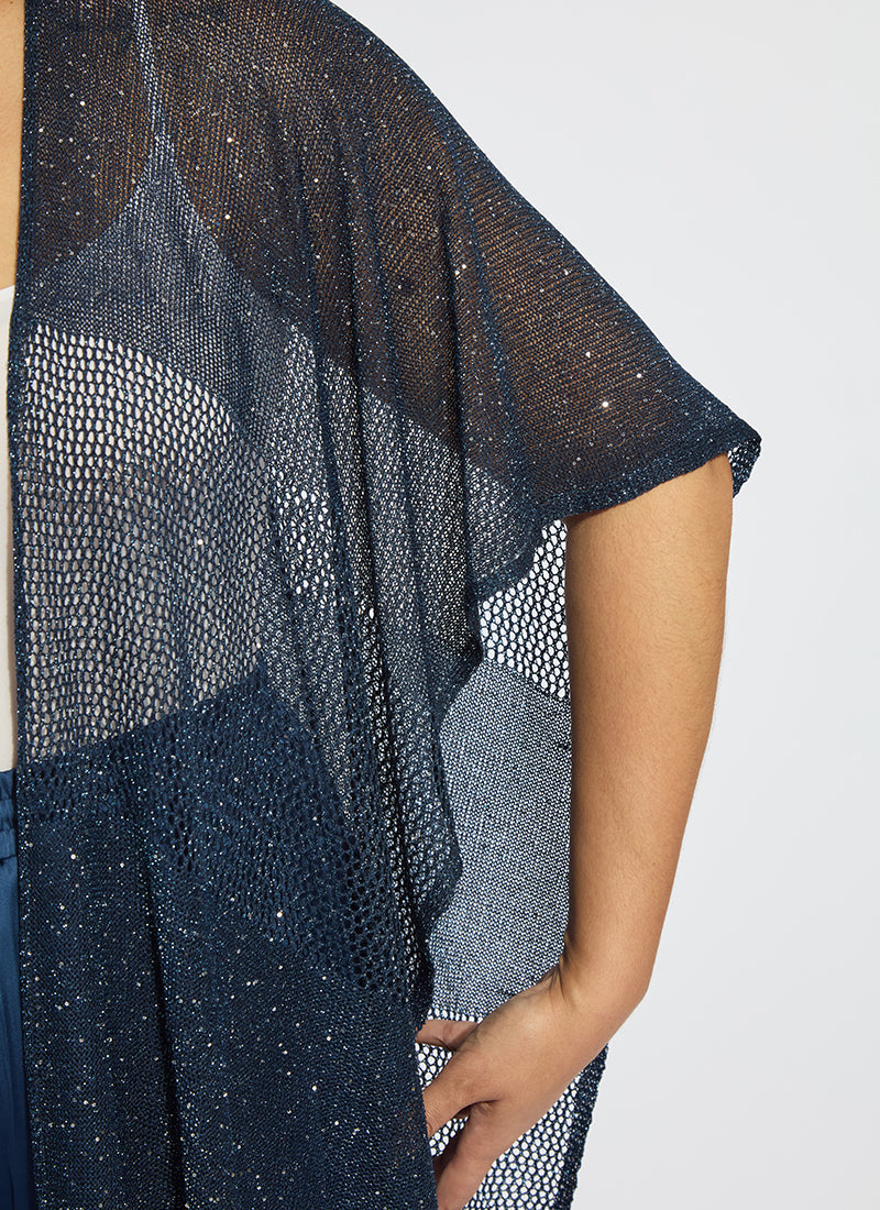 Lysse Riva Mesh Sequin Shrug - Capri Blue Sequins Capri Blue Sequins