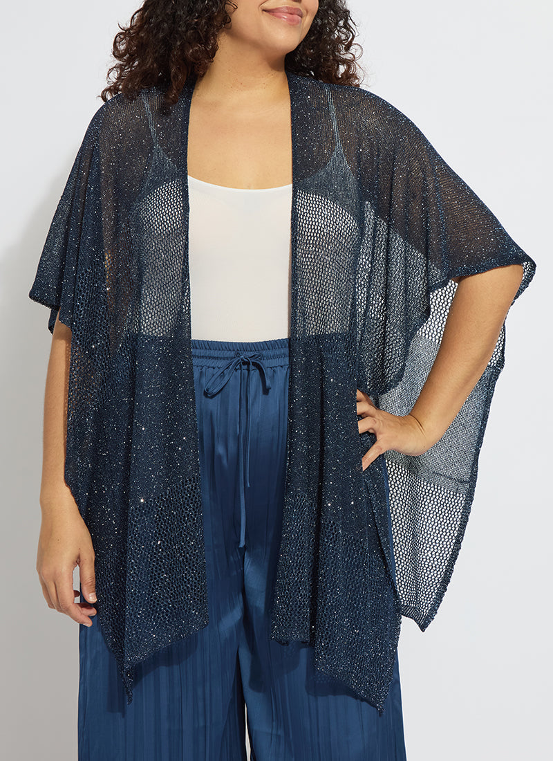 Lysse Riva Mesh Sequin Shrug - Capri Blue Sequins Capri Blue Sequins