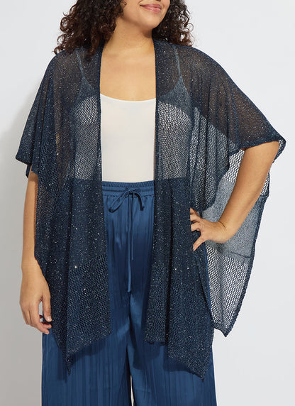 Lysse Riva Mesh Sequin Shrug - Capri Blue Sequins Capri Blue Sequins