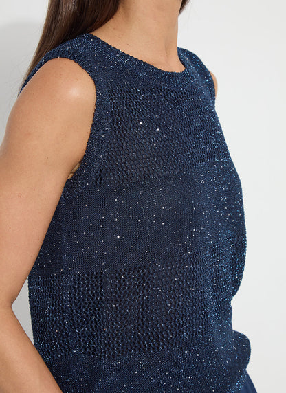 Lysse Nicola Sequined Shell Capri Blue Sequins