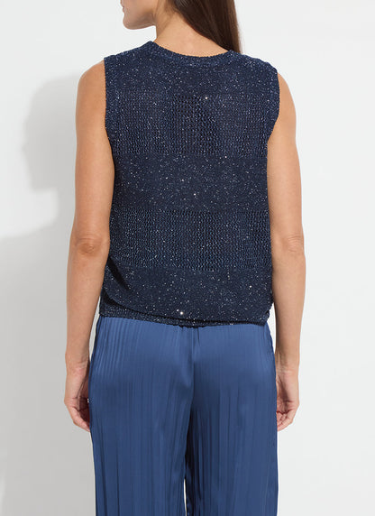 Lysse Nicola Sequined Shell Capri Blue Sequins