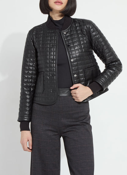 Lysse Agnes Quilted Vegan Leather Jacket Black