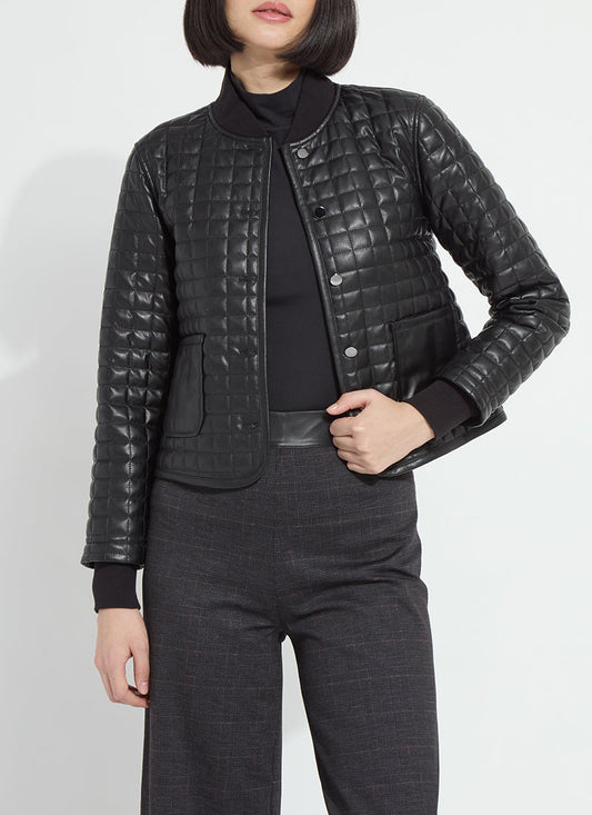 Lysse Agnes Quilted Vegan Leather Jacket Black