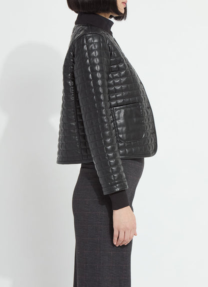 Lysse Agnes Quilted Vegan Leather Jacket Black