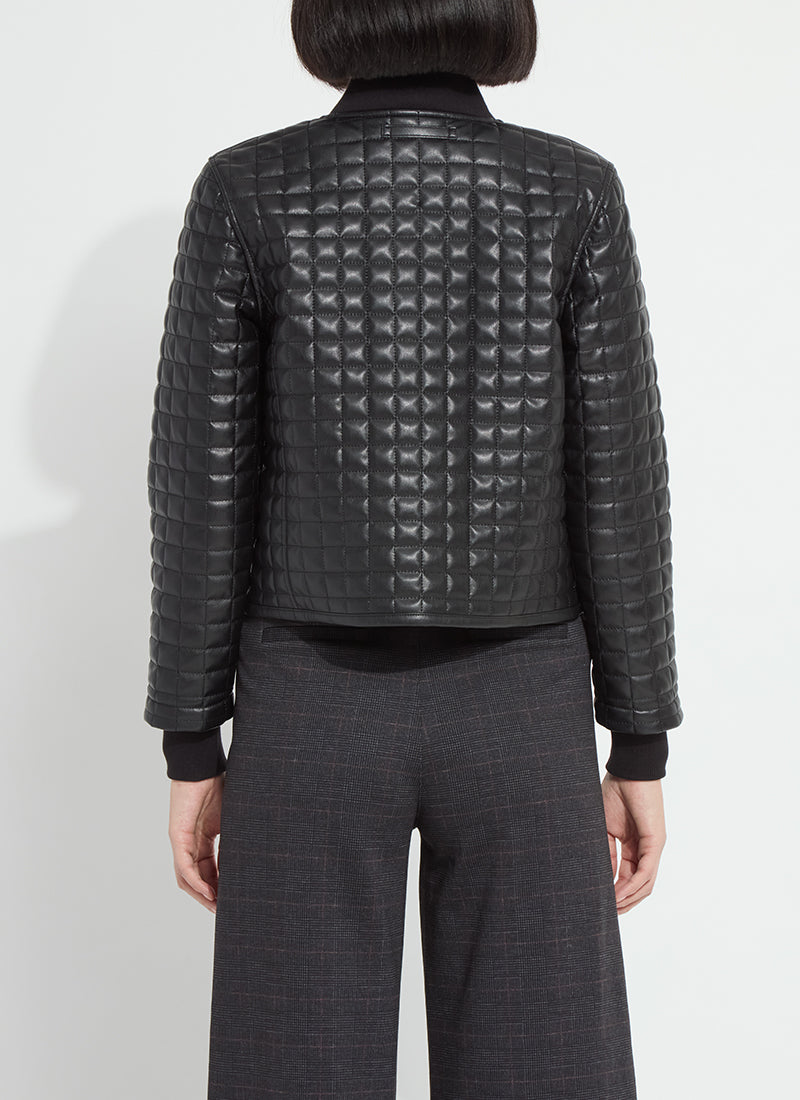 Lysse Agnes Quilted Vegan Leather Jacket Black