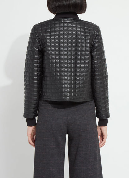 Lysse Agnes Quilted Vegan Leather Jacket Black