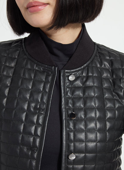 Lysse Agnes Quilted Vegan Leather Jacket Black