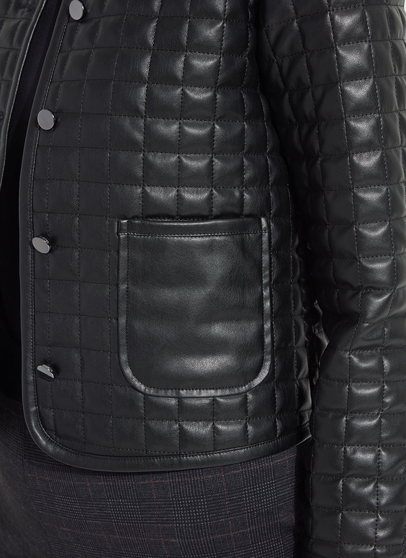 Lysse Agnes Quilted Vegan Leather Jacket Black