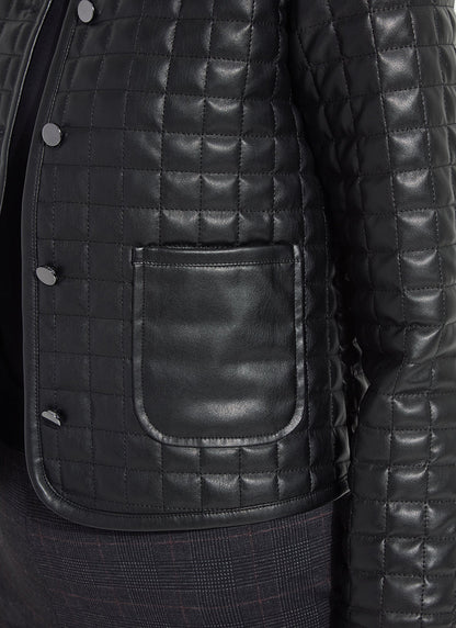 Lysse Agnes Quilted Vegan Leather Jacket Black