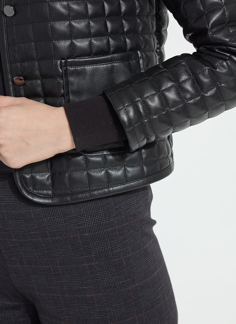 Lysse Agnes Quilted Vegan Leather Jacket Black