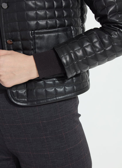 Lysse Agnes Quilted Vegan Leather Jacket Black