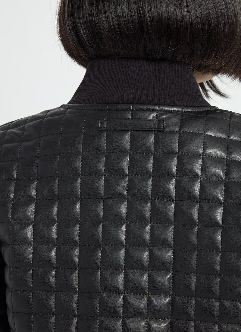 Lysse Agnes Quilted Vegan Leather Jacket Black