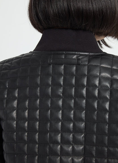 Lysse Agnes Quilted Vegan Leather Jacket Black