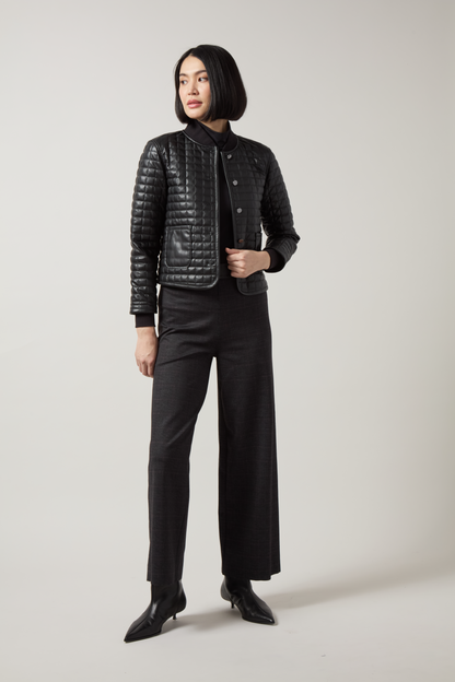 Lysse Agnes Quilted Vegan Leather Jacket Black