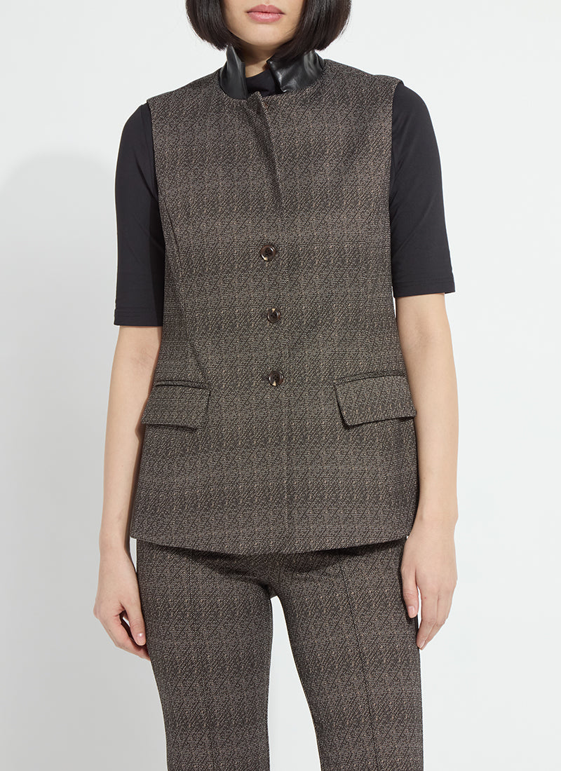 Lysse Frankie Sleeveless Blazer Speckled Salt and Pepper