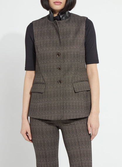Lysse Frankie Sleeveless Blazer Speckled Salt and Pepper