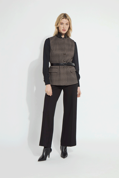Lysse Frankie Sleeveless Blazer Speckled Salt and Pepper