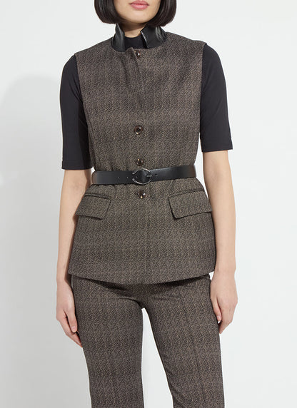 Lysse Frankie Sleeveless Blazer Speckled Salt and Pepper