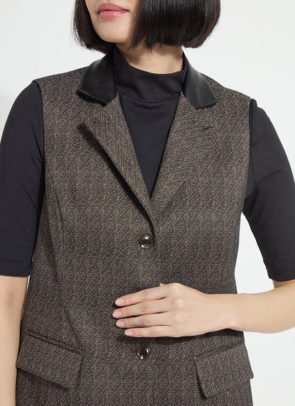 Lysse Frankie Sleeveless Blazer Speckled Salt and Pepper
