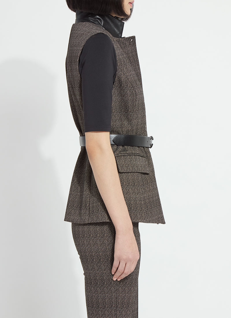 Lysse Frankie Sleeveless Blazer Speckled Salt and Pepper
