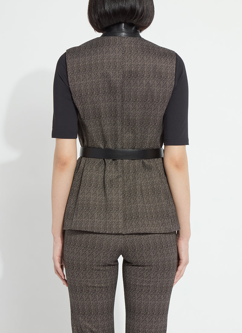 Lysse Frankie Sleeveless Blazer Speckled Salt and Pepper