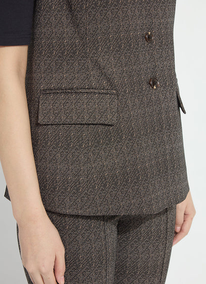 Lysse Frankie Sleeveless Blazer Speckled Salt and Pepper
