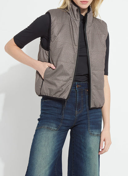 Lysse Rowyn Reversible Sleeveless Puffer Vest Donegal Tweed